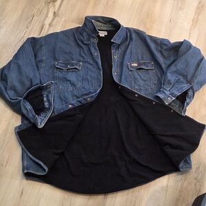 Carhart Denim Snap Shirt Jacket in Indigo with Black Lining